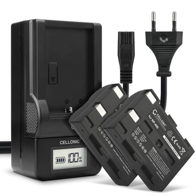 2x CELLONIC Camera Battery for Konica Minolta Maxxum 7D Dynax 5D Dynax 7D DiMAGE A2 DiMAGE A1 Maxxum 5D Replacement NP-400 Battery 1600mAh Backup + Charger NP-400