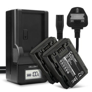 2x NP-FZ100 Camera Battery + Charger Set for Sony A7 IV, Alpha 7C, A6600, 7S III, Alpha 1, Sony A9, A7R III, Alpha 7R V 2040mAh Replacement Battery BC-QZ1 LCD Smart Charger