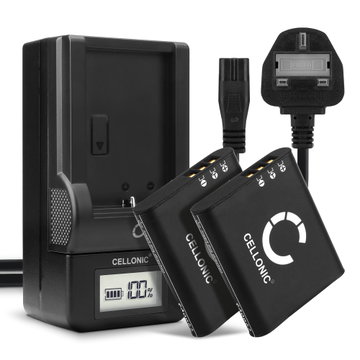 2x CELLONIC Camera Battery for Ricoh GR III G900 G900SE GR IIIx WG-6 Replacement DB-110 Battery 1100mAh Backup + Charger 