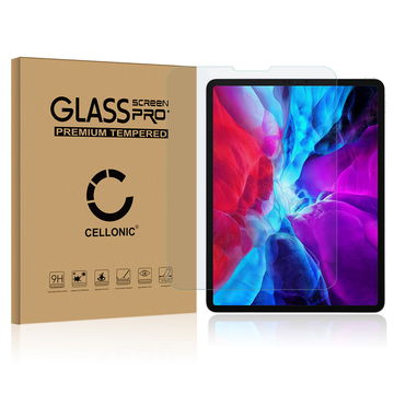 CELLONIC Screen Protector for iPad 12,9 2020 (A2229 / A2233) Tablet Screen Cover Film - 3D Case-friendly 0,33mm Full Glue 9H Tempered Glass Display Screen Guard Crystal Clear