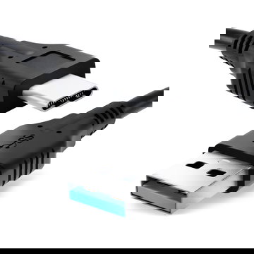 Datacable (LONG CONNECTOR) for DOOGEE S68 Pro / S70 / S80 / S90 / S95 Pro - 1m, 3A USB Data Cable, Black