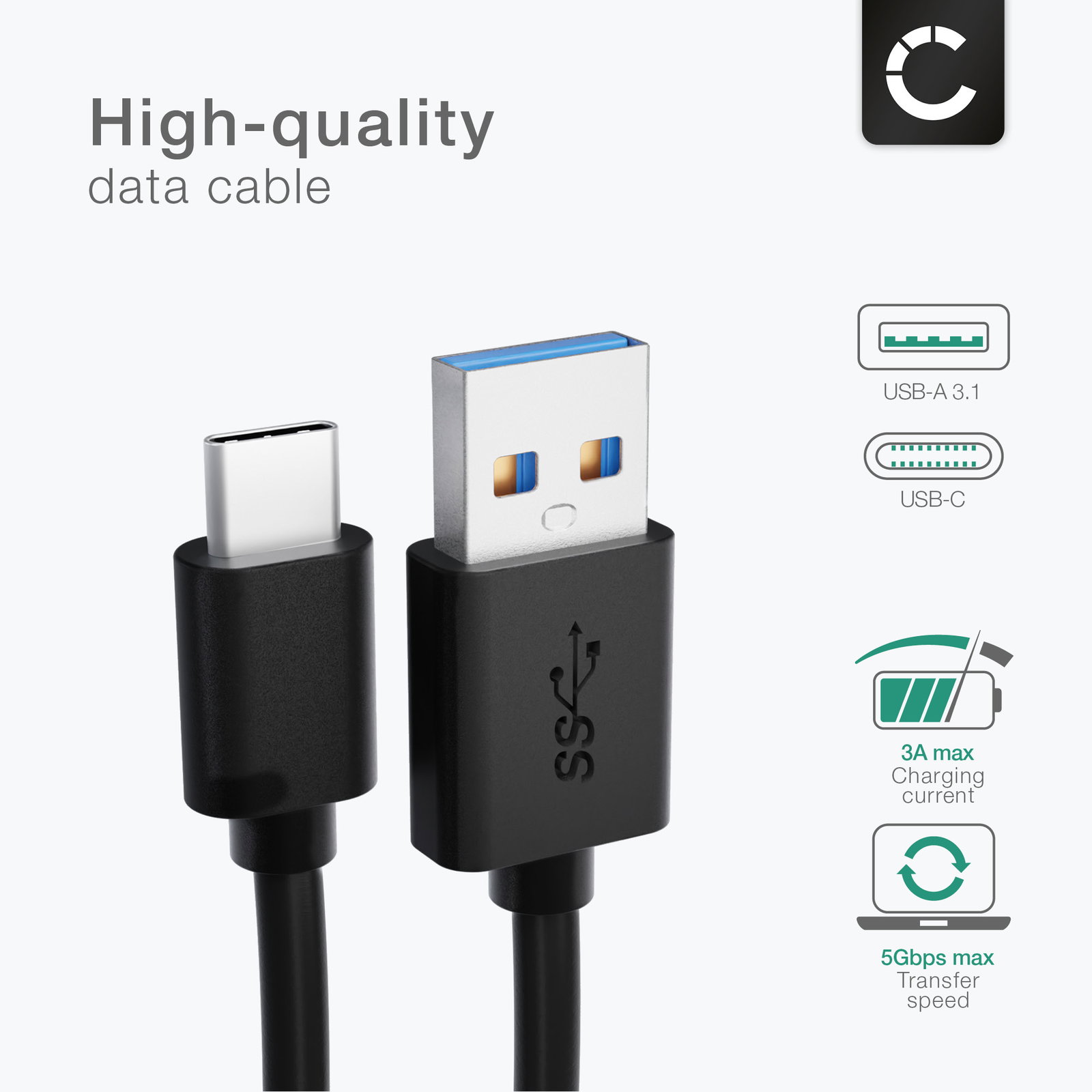 CELLONIC ® 2m USB Cable Compatible with Nikon Z5 Z5 II, Z6 Z6