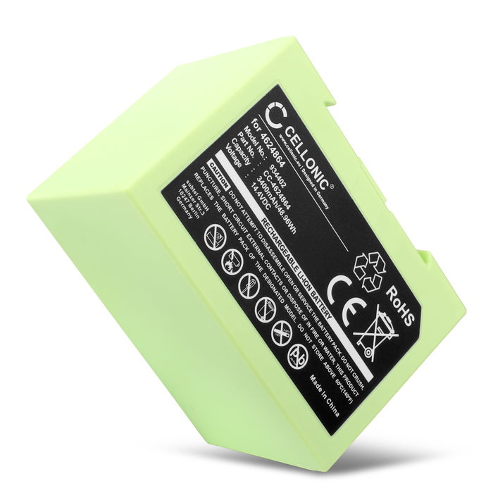 Battery for iRobot Roomba i7 Plus, i7 Plus 7550, i7158, Roomba e5, e5 5152, Roomba e6, ABL-D1, ABL-D2 3400mAh from CELLONIC