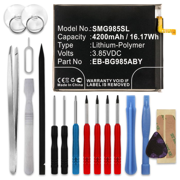 CELLONIC Phone Battery Replacement for Samsung Galaxy S20 Plus (SM-G986) + 17-Tool Phone Repair Kit - EB-BG985ABY 4200mAh