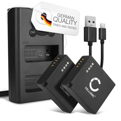 2x CELLONIC Camera Battery for Leica D-LUX Typ 109, Leica D-LUX 7 Replacement BP-DC15 BP-DC15-E BP-DC15-TK BP-DC15-U Battery 730mAh Backup + Dual Charger BC-DC15 BC-DC15-E