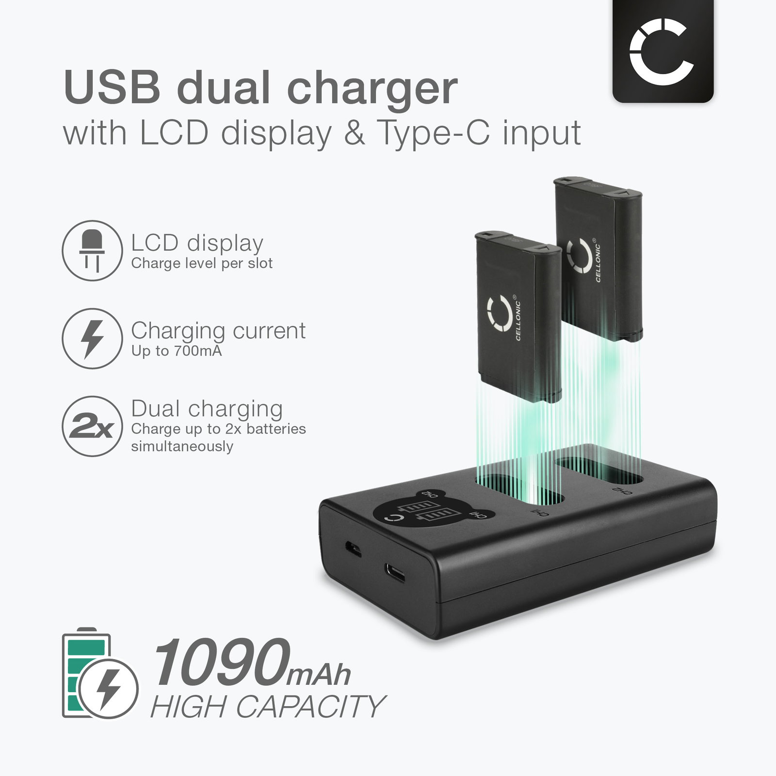 2x Batteries for Sony RX100 III IV V ZV-1 HX400V + Dual Charger