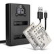 2x Battery (1180mAh, 3.7V) + Dual Charger