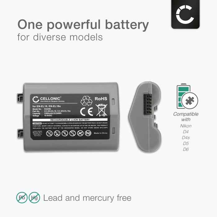 Batterie au lithium Nikon EN-EL18 Compatible