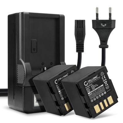 2x BN-VF714 Camera Battery + Charger Set for JVC GZ-D240, GZ-D270, GZ-DF420, GR-D240, GR-D270, GR-D290, GR-DF420, GR-X5 1500mAh Replacement Battery LCD Smart Charger