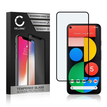 Screen Protector for Google Pixel 5 Phone Screen Cover - 3D Case-friendly 0,33mm Full Glue 9H Tempered Glass Smartphone Display Screen Guard Black