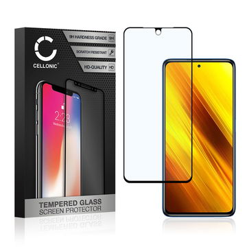 Screen Protector for POCO X3 NFC Phone Screen Cover - 3D Full Cover 0,33mm Full Glue 9H Tempered Glass Smartphone Display Screen Guard Black