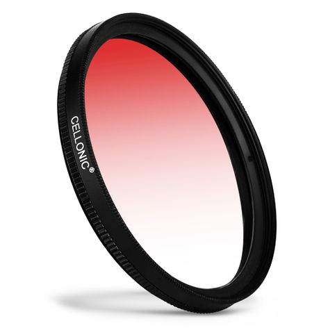 Ø 46mm Red Graduated Filter for Camera Lenses – Resin + Aluminium alloy from CELLONIC – Olympus M.Zuiko Digital 17mm f/1.8 ED
