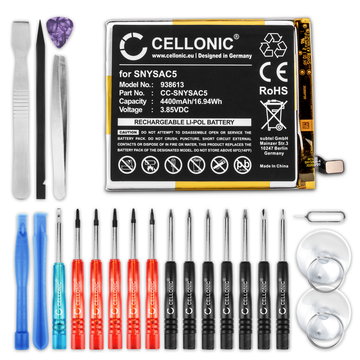 CELLONIC Phone Battery Replacement for Sony Xperia 10 III + 17-Tool Phone Repair Kit - SNYSAC5 4400mAh