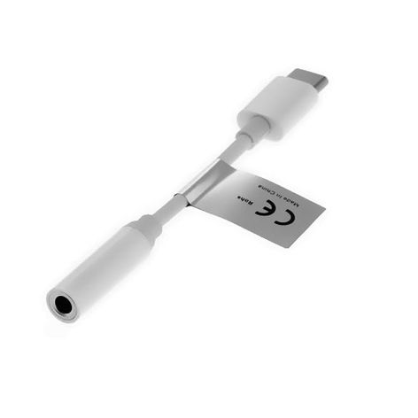 Cable and Adapter USB-C (Type-C) to 3.5mm (Jack) – White from subtel – Xiaomi Mi 5; OnePlus 13; 12; Ulefone Gemini Pro