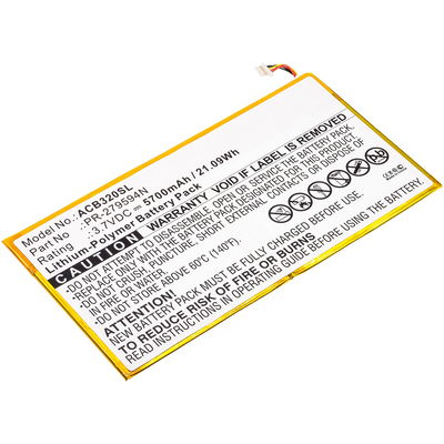 PR-279594N Battery for Acer Iconia Tab 10 (A3-A40) (B3-A30) (B3-A20) 5 Pin Tablet Battery Replacement - 5700mAh