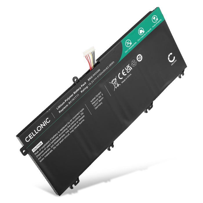 1x Battery for ASUS FX503VD, ROG Strix GL503VM, Strix GL703VM, Strix GL503VD, GL503VD, GL703VD, Strix GL503GE, FX503VD, TUF FX705, B41N1711, 0B200-03050000, 0B200-03050100 15.2V 4150mAh from CELLONIC