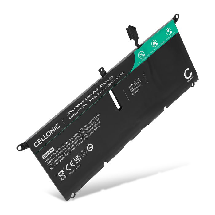 Battery for Dell XPS 13 9380, XPS 13 9390, DXGH8, G8VCF, H754V 7.4V 5500mAh from CELLONIC