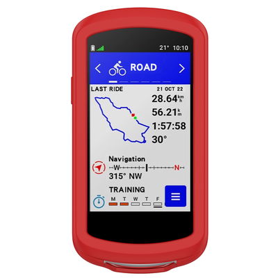 subtel Silicone Case for Garmin Edge 1040 / Edge 1040 Solar Cover - Protective Bumper Shell Skin Shockproof Rubber Housing for GPS SatNav Sat Nav Navi - Red
