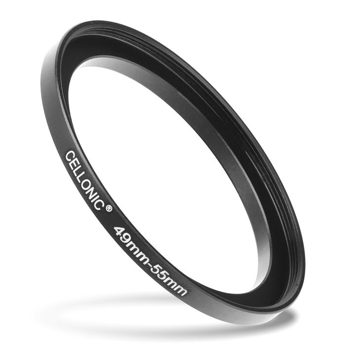 CELLONIC 49mm to 55mm Step Up Ring – Lens Filter & Hood Stepping Up Adapter Ring Mount Adapter for Canon, Nikon, Sony, Fuji, Olympus Camera Lenses
