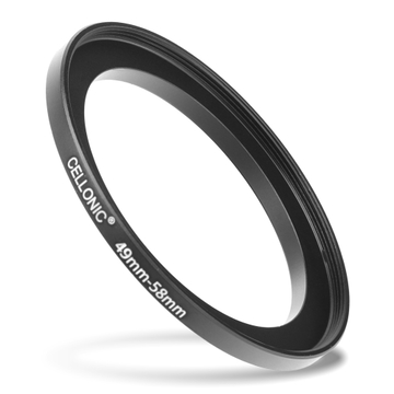 49mm - 58mm Step Up Ring Camera Filter Adapter for Canon, Nikon, Sony, FujiFilm, Olympus Lenses from CELLONIC