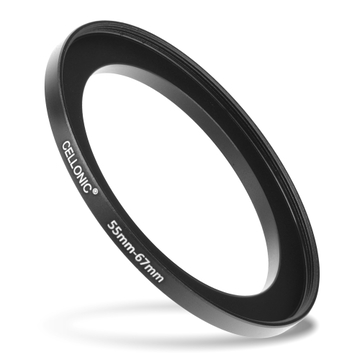 55mm - 67mm Step Up Ring Camera Filter Adapter for Canon, Nikon, Sony, FujiFilm, Olympus Lenses from CELLONIC