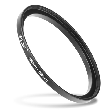 58mm - 62mm Step Up Ring Camera Filter Adapter for Canon, Nikon, Sony, FujiFilm, Olympus Lenses from CELLONIC