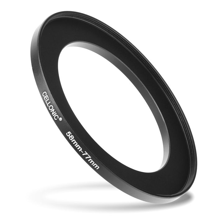 CELLONIC 58mm to 77mm Step Up Ring – Lens Filter & Hood Stepping Up Adapter Ring Mount Adapter for Canon, Nikon, Sony, Fuji, Olympus Camera Lenses