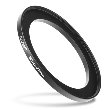 62mm - 77mm Step Up Ring Camera Filter Adapter for Canon, Nikon, Sony, FujiFilm, Olympus Lenses from CELLONIC
