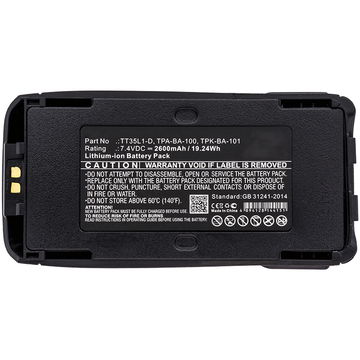Battery for Tait TP9300, TP8100, TP9400, TP8110, TP8115, TP8120, TP8140, TP8135, TPA-BA-100 7.4V 2600mAh Lithium Ion from CELLONIC