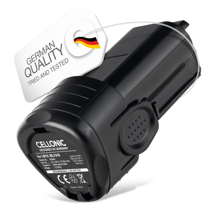 Battery for Black & Decker EGBL108, LB12, BL1310, BL1510, GKC108, BDCDMT112, EGBL108KB 12V  Li Ion 2000mAh from CELLONIC