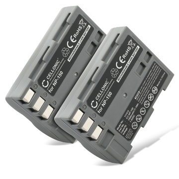 2x Battery for Fuji FinePix A205S, FinePix A205S Zoom, FinePix S5 Pro NP-150 (1500mAh, 7.4V) from CELLONIC