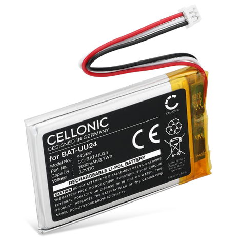 Battery for HelloBaby HB32, HB6339, HB24, SM24, SM25, UU24 BAT-UU24 (1000mAh, 3.7V) by CELLONIC