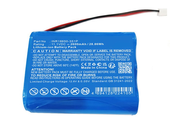 Battery for Capillus 272 INR18650-3S1P (2600mAh, 11.1V) by CELLONIC