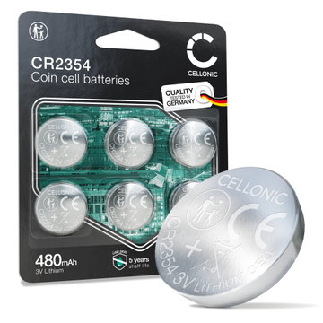 CELLONIC CR2354 Knopfbatterie (Lithium, 480, 3V) for Car Keys Medical Devices Watches - x6-Pack