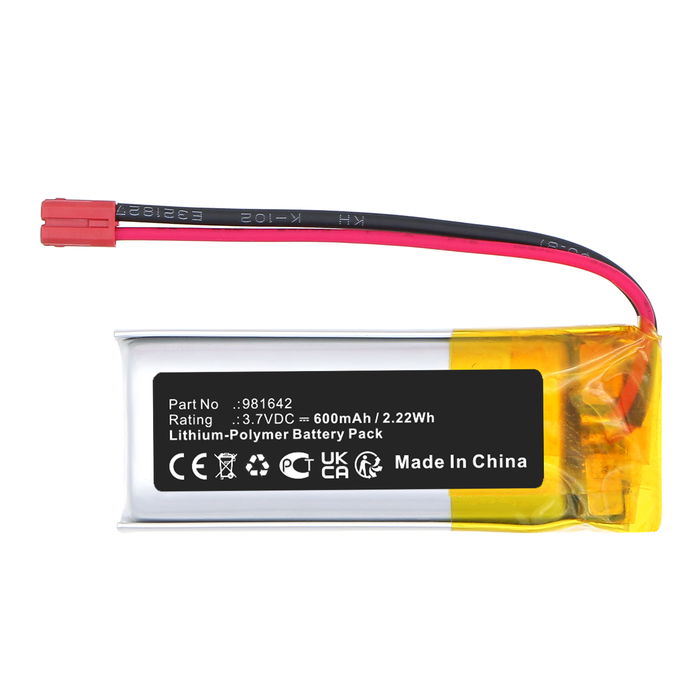 Battery for Somfy 5121348B, Nina IO 1805251 Touch Display-Steuerung 5121348B, Somfy Nina IO 1805251 Touch Display-Steuerung (600mAh, 3.7V) from CELLONIC