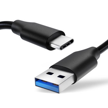 USB C Type C to USB A Phone Cable for Apple iPhone 17, 16, 15, 17 Pro Max, 16 Pro, 16 Pro Max, 17 Pro, 16e, 15 Pro, 16 Plus, 15 Pro Max, 3A Fast Charging Data Cable Black, PVC, 1,0m from CELLONIC