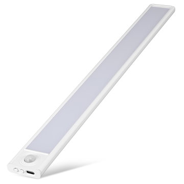  40cm Motion Sensor LED Light Bar, Rechargeable Under Cabinet Lighting with 3 Colour Temperatures (3000K/4000K/6000K), Wireless Magnetic Closet Light for Kitchen Stairs Hallway Wardrobe