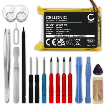 1x Battery for Garmin Venu 2, Fenix 7S, 361-00139-10 (210mAh, 3.7V) + Tool-kit from CELLONIC