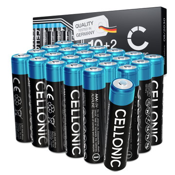 24-Pack CELLONIC 1.5V Alkaline AAA Batteries – 1250mAh LR03, Micro, MN2400 Disposable AAA Batteries for Remotes, LED Lights, Toys, Small Electronics & More