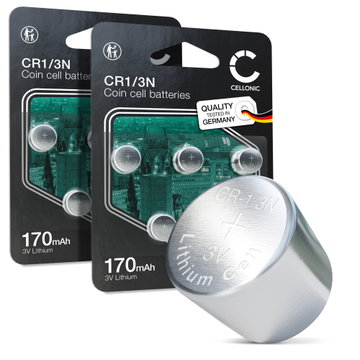 CELLONIC CR1/3N Knopfbatterie (Lithium, 170mAh, 3V) for Dog Collars Cameras Laser Pointers - x10-Pack